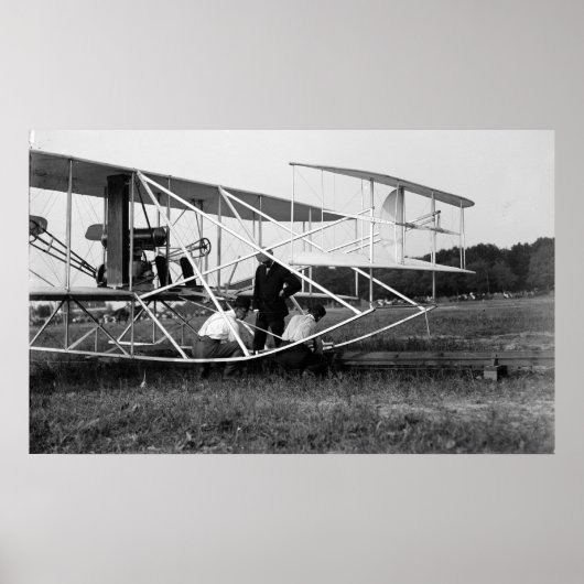 Wright Brothers Biplane on Launch Track 1909 Poster (Vorne)