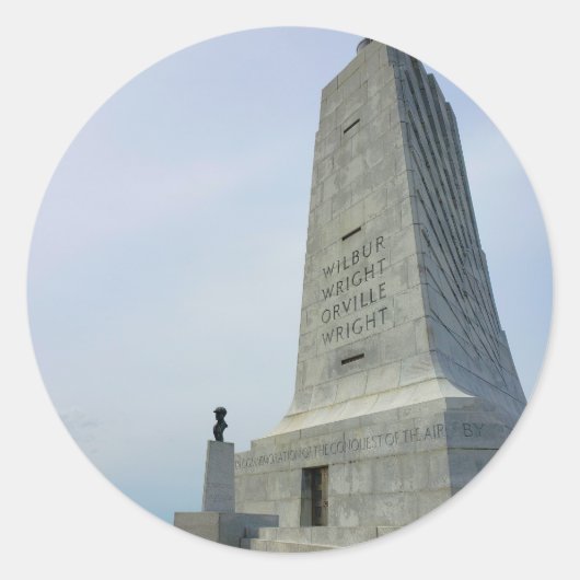 Wright Brothers-Denkmal Runder Aufkleber (Vorderseite)