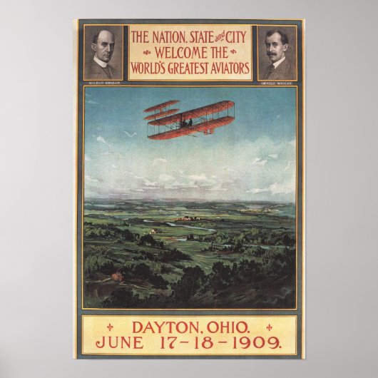 Wright Brothers Flugzeug Poster (Vorne)
