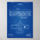 Wright Brothers Flugzeugpatent - Blueprint Poster (Vorne)