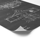 Wright Brothers Flugzeugpatent - Chalkboard Poster (Ecke)