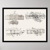 Wright Brothers Flugzeugpatentpläne 1908 Poster (Vorne)