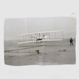Wright Brothers Flyer Erstflug Flug Flugverkehr Golfhandtuch