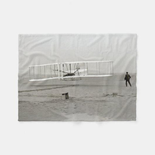 Wright Brothers Flyer First Flugzeug Flight Aviati Fleecedecke (Vorderseite (Horizontal))