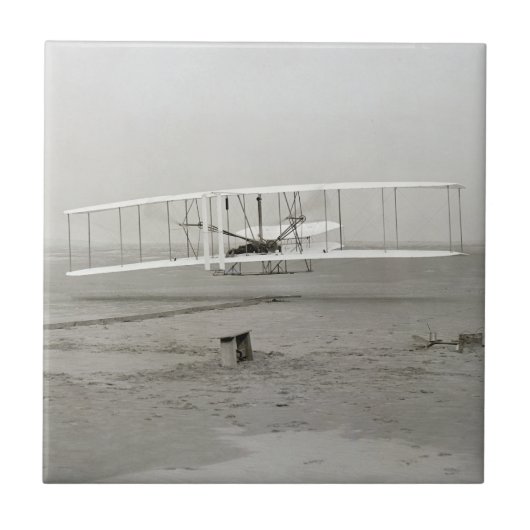 Wright Brothers Flyer First Flugzeug Flight Aviati Fliese (Vorderseite)