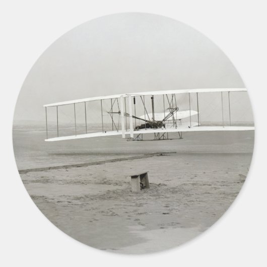 Wright Brothers Flyer First Flugzeug Flight Aviati Runder Aufkleber (Vorderseite)