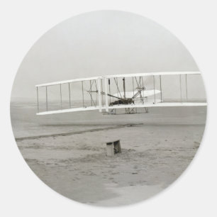Wright Brothers Flyer First Flugzeug Flight Aviati Runder Aufkleber