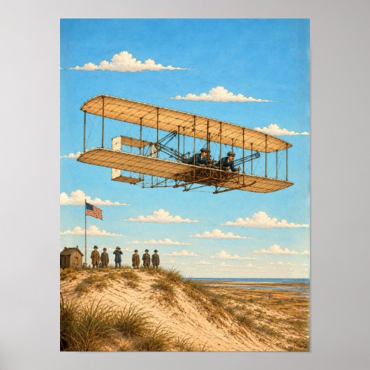 Wright Brothers Flyer über Kitty Hawk Poster (Vorne)