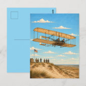 Wright Brothers Flyer über Kitty Hawk Postkarte (Vorne/Hinten)