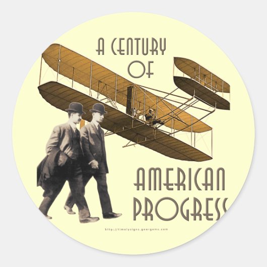 Wright Brothers Runder Aufkleber (Vorderseite)