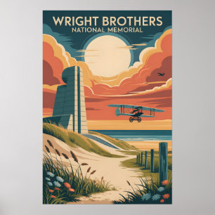 Wright Brothers Vintage Outer Banks Plakat