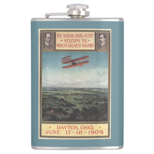 Wright-Bruder-Flugzeug Flachmann (Vorderseite)