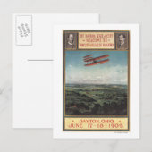 Wright-Brüder-Flugzeug Postkarte (Vorne/Hinten)