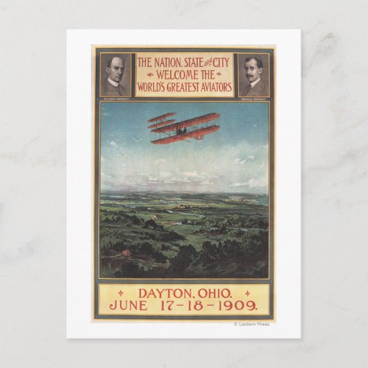 Wright-Brüder-Flugzeug Postkarte (Vorderseite)