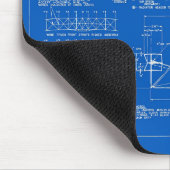 Wright-Brüder "Flyer"-Bauplan 1903 Mousepad (Ecke)