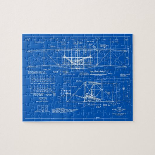 Wright-Brüder "Flyer"-Blaupause 1903 Puzzle (Horizontal)