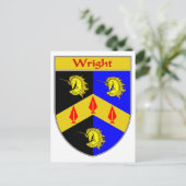 Wright Coat of Arms/Familienwappen Postkarte (Stehend Vorderseite)