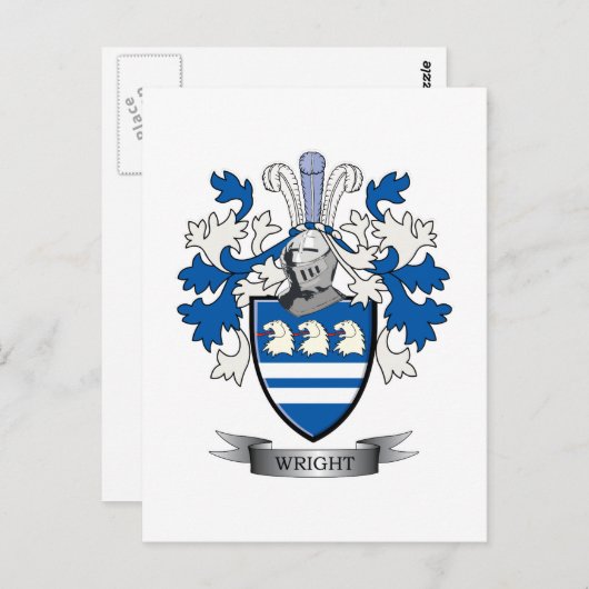 Wright Coat of Arms Postkarte (Vorne/Hinten)
