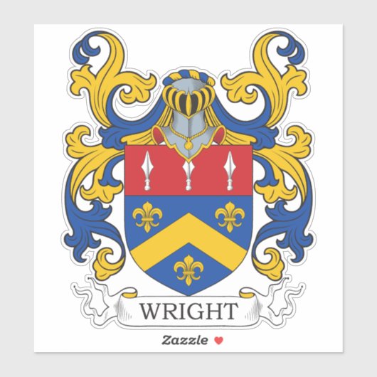 Wright Familienwappen Aufkleber (Blatt)