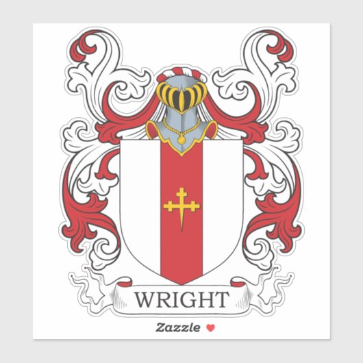 Wright Familienwappen Aufkleber (Blatt)