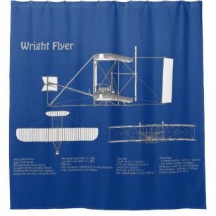 Wright Flyer - Flugzeugkonzept Zeichnend Pläne ABD Duschvorhang