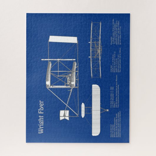 Wright Flyer - Flugzeugkonzept Zeichnend Pläne ABD Puzzle (Vertikal)