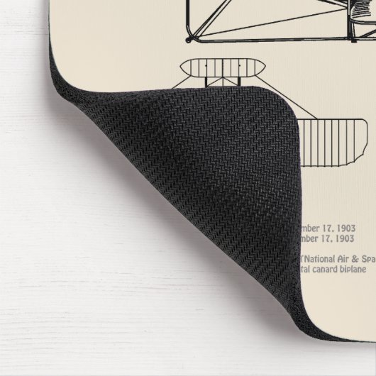 Wright Flyer - Flugzeugkonzept Zeichnend Pläne SD Mousepad (Ecke)