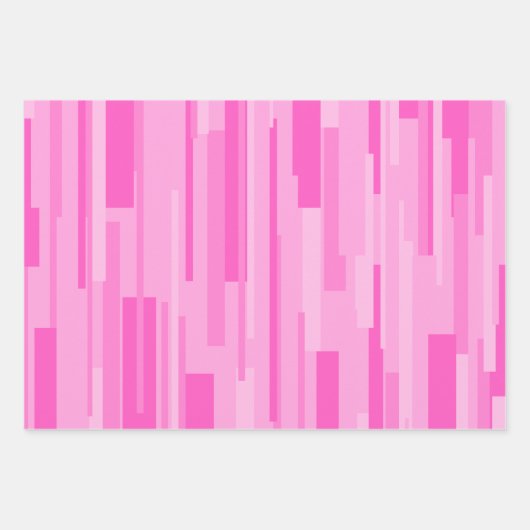 Wright Hot Pink Mitte Jahrhundert Modernes Muster Geschenkpapier Set (Vorderseite)