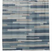Wright Mid Century Modern Geometric Abstrakt Blue Duschvorhang (Vorderseite)