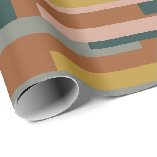 Wright Midjahrhundert Modernes geometrisches Muste Geschenkpapier (Rolleneckpunkt)