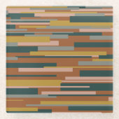 Wright Midjahrhundert Modernes geometrisches Muste Glasuntersetzer (Vorderseite)