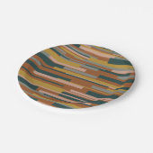 Wright Midjahrhundert Modernes geometrisches Muste Pappteller (Schrägansicht)