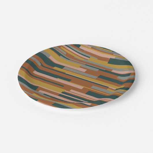Wright Midjahrhundert Modernes geometrisches Muste Pappteller (Schrägansicht)