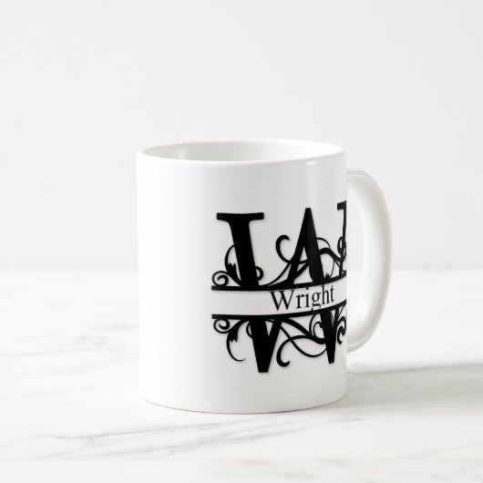 Wright Monogramm Kaffeetasse (VorderseiteRechts)