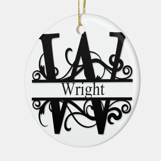 Wright Monogramm Keramik Ornament (Links)