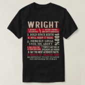 Wright Name Gift Wright Wright Nachname T-Shirt (Design vorne)