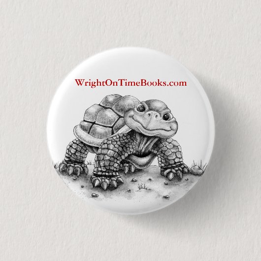 Wright rechtzeitig bucht Schildkröte Button (Vorderseite)