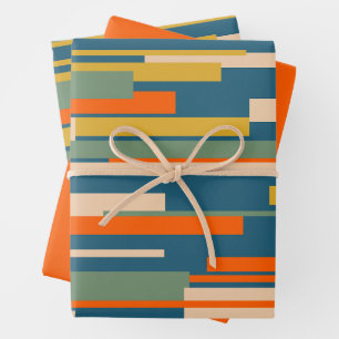 Wright Retro Modernes Abstrakt geometrisches Muste Geschenkpapier Set