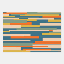 Wright Retro Modernes Abstrakt geometrisches Muste Geschenkpapier Set