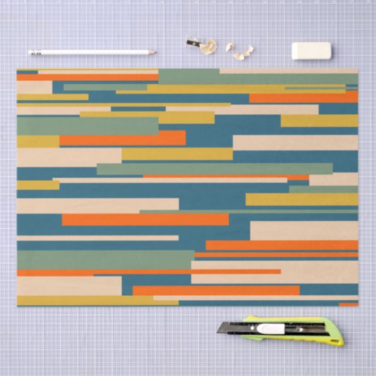 Wright Retro Modernes Abstrakt geometrisches Muste Seidenpapier (Handwerk)