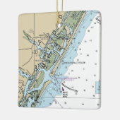 Wrightsville Beach NC-Diagramm Keramikornament (Links)