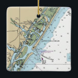 Wrightsville Beach NC-Diagramm Keramikornament<br><div class="desc">Wrightsville Beach North Carolina Weihnachtsschmuck mit nautischen Diagramm gemacht.</div>