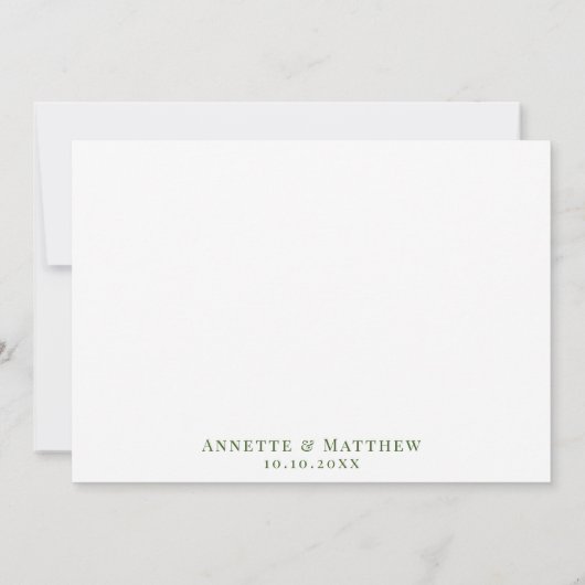 Wrightsville Beach NC Karte Forest Green Wedding (Rückseite)