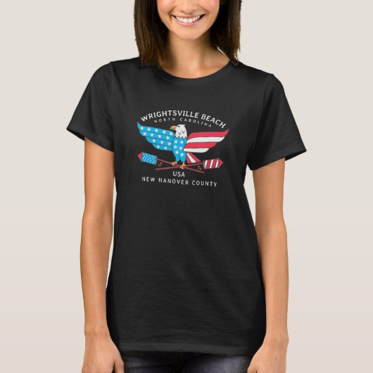 Wrightsville Beach Nc Sommer Patriotischer Stolz a T-Shirt (Vorderseite)