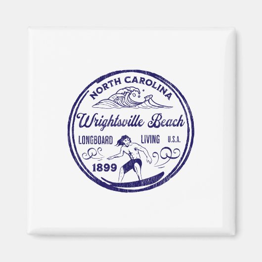 Wrightsville Beach, Nc Surfen Longboard Leben De Magnet (Vorne)