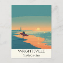 Wrightsville Beach NC Vintag Surfer Beach Sunset