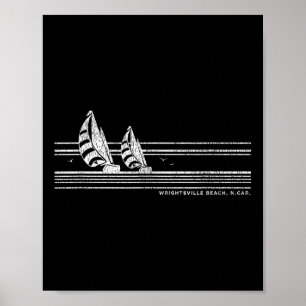 Wrightsville Beach Nc Vintage Segeln 70er Jahre Na Poster