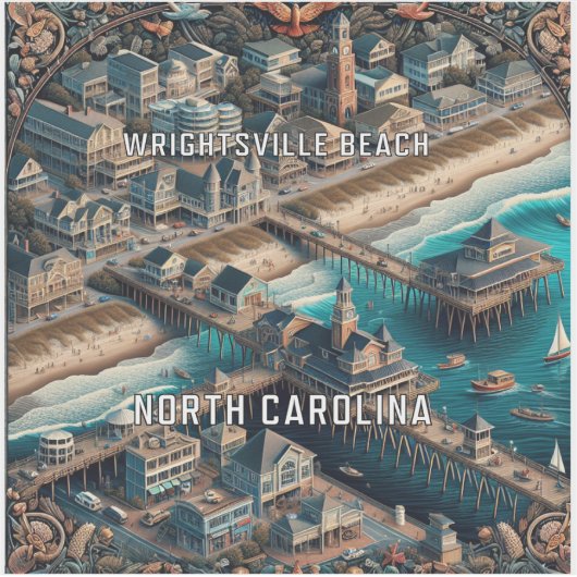 Wrightsville Beach North Carolina 3 Inch Vinyl Sti Aufkleber (Vorderseite)
