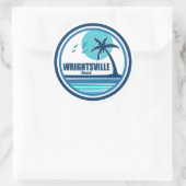 Wrightsville Beach North Carolina Palm Tree Birds Runder Aufkleber (Tasche)