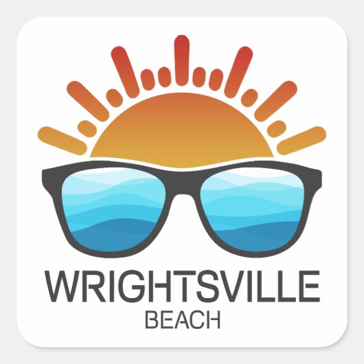 Wrightsville Beach North Carolina Sonnenbrille Quadratischer Aufkleber (Vorderseite)